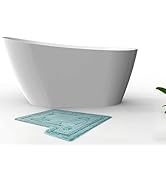 Freestanding Bathtubs 59 inch Acrylic Stand Alone Tub – White Finish with Chrome Drain, Ergonomic...