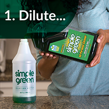 Dilute Simple Green All-Purpose Cleaner according to the severity of your mess