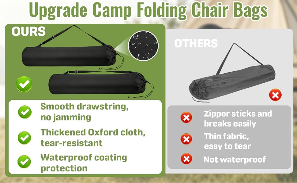 2 Pcs Large Camping Chair Replacement Bags A+6