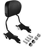 Detachable Gloss Black Passenger Backrest Sissy Bar with Pad &amp; Docking Hardware Kit, Quick-Releas...