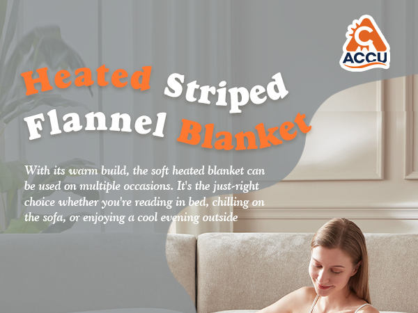 striped heated blanket