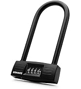 USHAKE Bike Combination U Lock, Heavy Duty Bike Combination U Lock Paddle Lock for Bicycle Electr...