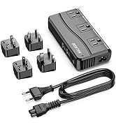 BESTEK Universal Travel Adapter 100-220V to 110V Voltage Converter 250W with 6A 4-Port USB Chargi...