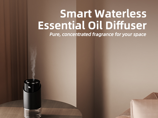 waterless diffuser essential oil scent aromatherapy portable battery operated home room office mini