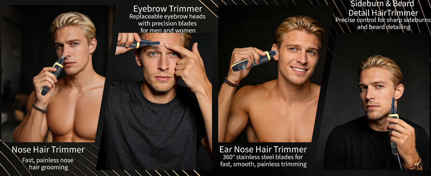 Nose &amp; Eyebrow Hair Trimmer for Women Men,Painless Rechargeable Ear &amp; Nose Hair Trimmer Clipper