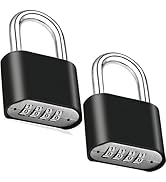 2pcs Combination Lock, 4-Digit Heavy Duty Combo Lock, Combination Padlock Outdoor Waterproof Gate...