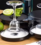 TonJin Margarita Salt Rimmer Set, 1 Pack 3 Tier Bar Glass Rimmer Black Plastic Sugar and Salt Rim...