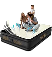 VOSSER Queen Air Mattress with Built-in Pump,18'' Foam Topper Blow Up Mattress,Luxury Inflatable ...