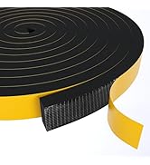 Egofix Weather Stripping Door Seal Strip,Black Weatherproof Foam Tape Insulation for Sliding Door...