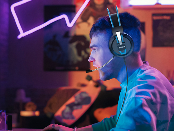 Voistek Gaming Headsets with Microphone, Gaming headphones Surround Sound, Noise Cancellation