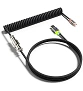 MAMBASNAKE C01 Ultra RGB Coiled Keyboard Cable,Pro Custom USB-C Aviator Cable for Gaming Keyboard...