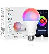 ORALUCE Smart Light Bulbs, WiFi&Bluetooth Smart Bulbs That Work with Alexa Google Home Compatible...