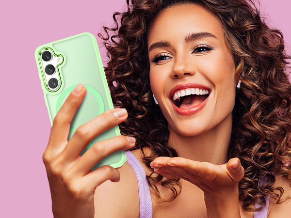 a mint green matte case, elegant, stylish, attractive