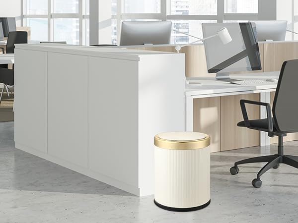 white office trash can