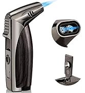 Kantion Cigar Lighter Double Jet Flame, Refillable Butane Torch Lighter Windproof Lighter with Ci...
