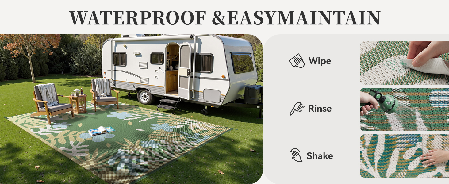 Outdoor Camping Rug Waterproof RV Outdoor Rugs for Camping