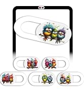 PRESSINART 6Pcs 6 Styles Cute Camera Cover Slide Birds 0.04 Inch Privacy Guard Accessories, White...