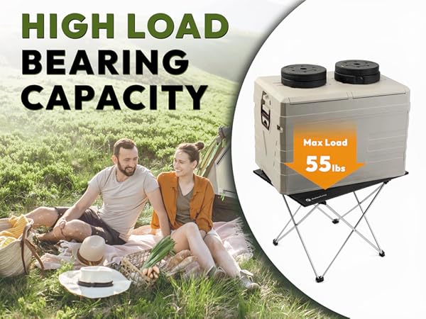 high load capacity camping table, support 55 lbs