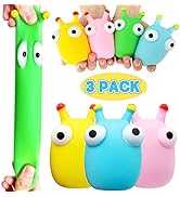 Popping Eyes Squeeze Toys Grass Worm Stress Balls for Kids (3-Pack) Squishy Ball Fidget Toys Sens...