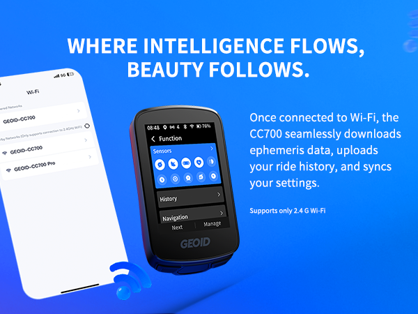 GEOID CC700 2.8‘’ Color Screen Bike/Cycling Computer Wireless - Route Navigation Re-Route Planing