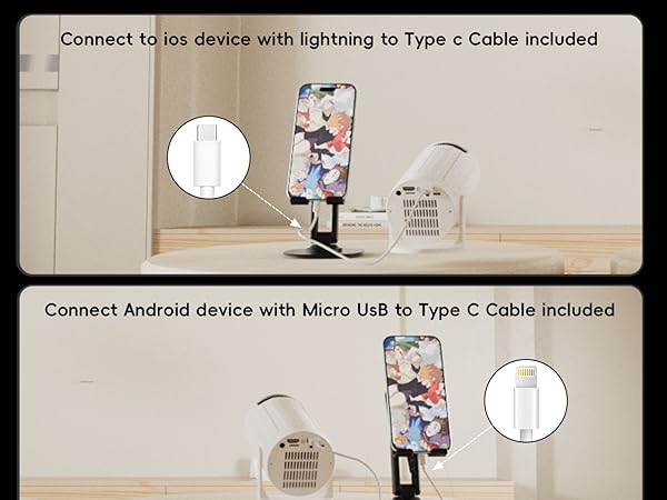 xbj mini projector with wifi and bluetooth 300 ansi built-in apps for bedrooms camping