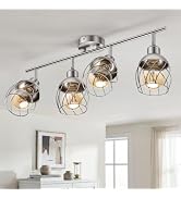 Bojim 4 Lights Kitchen Ceiling Light Fixtures Track Lighting Nickel | Adjustable Semi Flush Spotl...