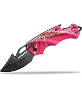 MOSSY OAK Mini Folding Pocket Knife, Stainless Steel Drop Point Blade - EDC Multi-tool with Bottl...