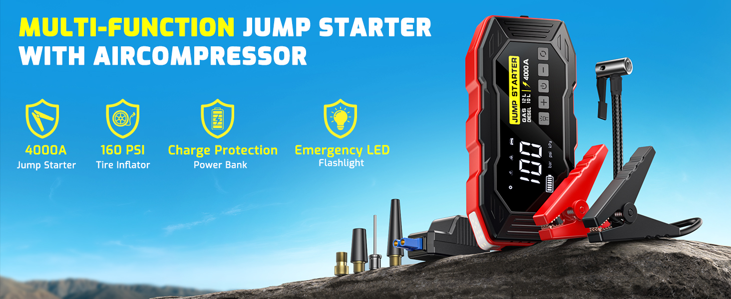 Jump Starter with Air Compressor
