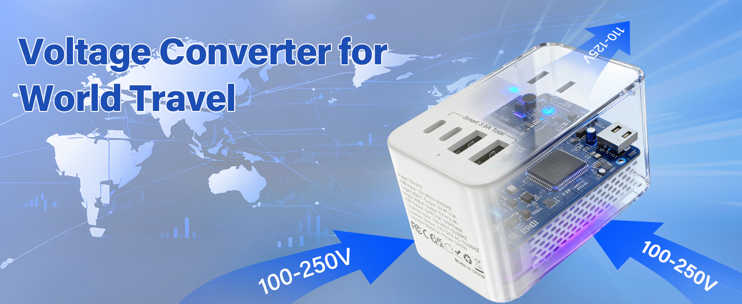 Voltage Converter US to Europe, 220 to 110 Converter for European Travel