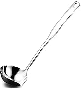 Hvanam Kitchen Soup Ladle 304 Stainless Steel Punch Metal Luminous Ladell Spoons With Pour Spout ...