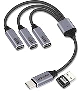 YANBORONSN USB C Splitter Cable 3 Port 1 Male to 3 Female,1 in 3 Out USB C Extender Hub Data &amp; Po...