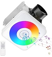 OREiN 3-in-1 Bathroom Exhaust Fan with Bluetooth Speaker &amp; LED Light, 110/160 CFM Quiet Ventilati...