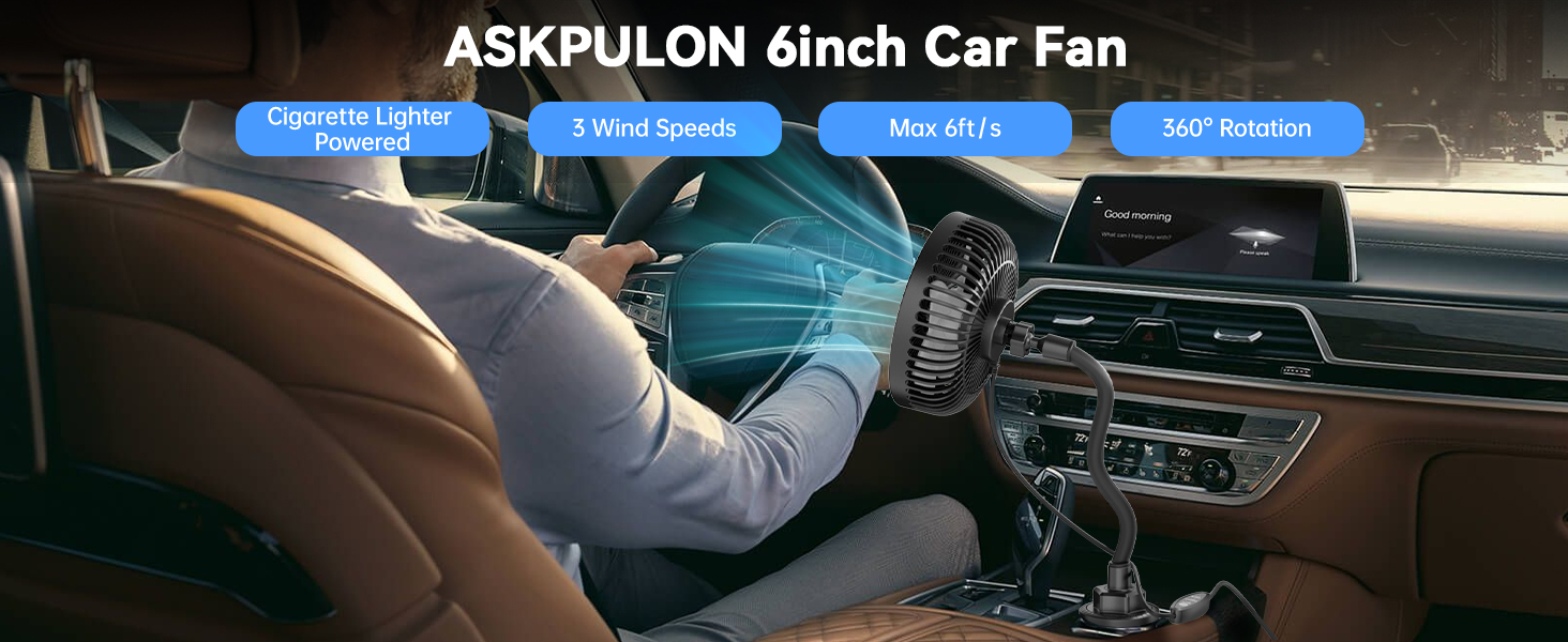keep cool with car fan during driving