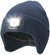 CENSGO Fleece Lined Beanie with a Light Built in, Warm Lighted Stocking Hat with Ear Flaps