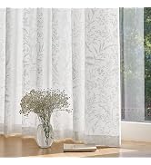 WUBODTI White Non See Through Privacy Leaf Curtains That Let Light in for Living Room, Rod Pocket...