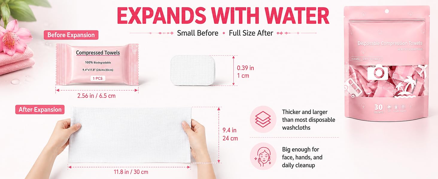 EXPANDS WITH WATER