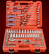 EPAuto Mechanics Tool Set Drive Socket Wrench Ratchets, SAE/Metric, 122-Piece