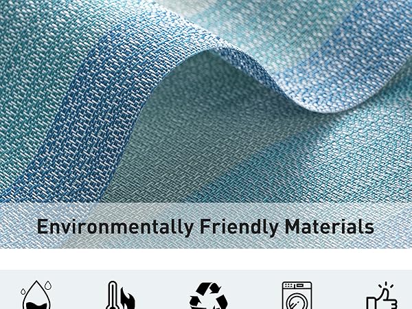 HeloHo Blue Placemats Set of 4 Heat-Resistant Washable Place Mats Non-Slip Vinyl Woven Table Mats