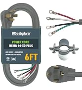 Ultra Explorer 4 Prong Dryer Cord, 6 Feet Dryer Power Cord 30Amp 4 Wire Appliance Extension Power...