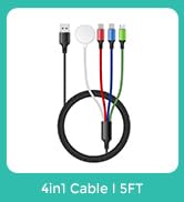 5FT/1.5M Multi Charging Cable for Apple Watch Charger Travel Nylon Braided USB C Micro USB Lightn...