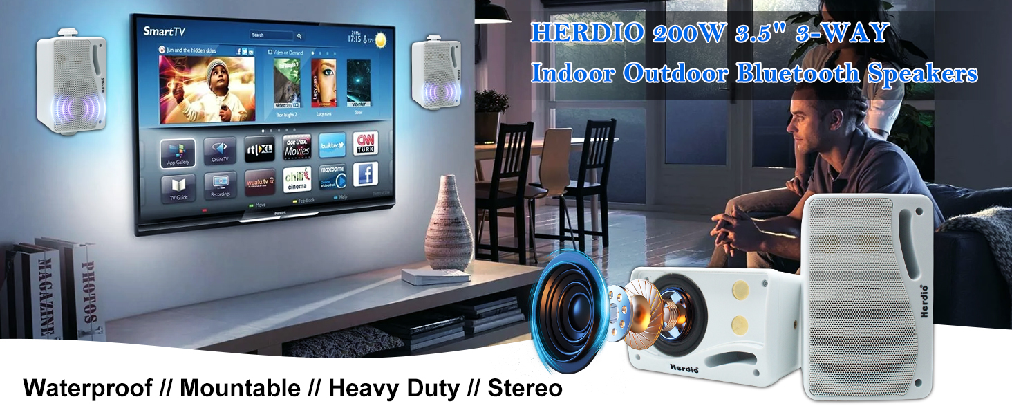 outdoor speakers bluetooth waterproof