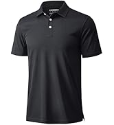 MAGCOMSEN Men's Polo Shirts 3 Buttons Casual Work T Shirts Quick Dry Short Sleeve Golf Shirt Piqu...