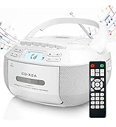 Greadio CD Player Boombox Cassette Player Combo with Bluetooth,AM/FM Radio,Stereo Sound with Remo...