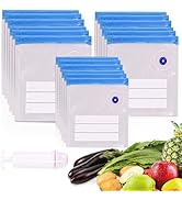 Cloudslucky BPA Free Sous Vide Bags 24Pcs 3Size Vaccum Sealer Reuseable Bags,Zipper Food Grade Ba...