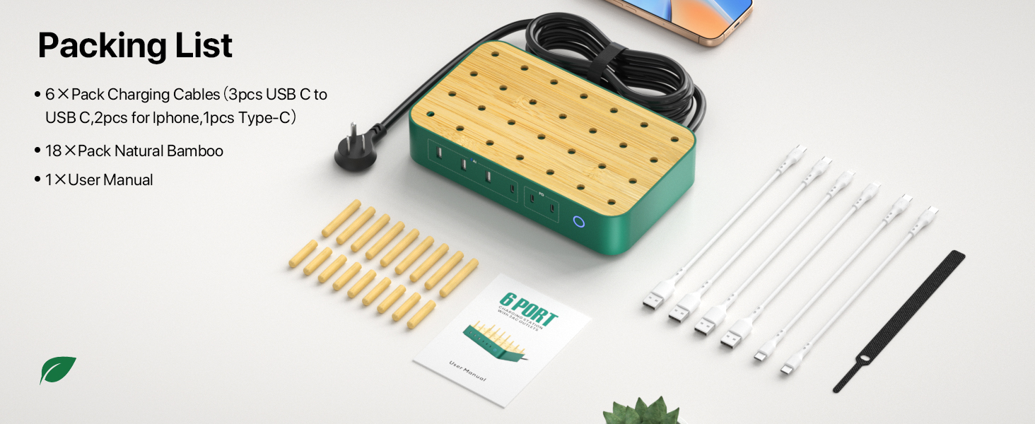 Charging station with 6 cables