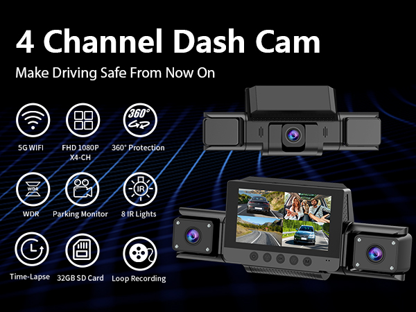 4 Channel Dash Cam