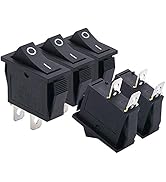 Twidec/5Pcs Rocker Switch 2 Pins 2 Position ON/Off AC 15A/125V 20A/250V SPST Car Boat Black Rocke...