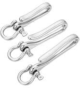 PH PandaHall 3 Sizes Fish Hook Keychain Shackle Clasps Solid Brass U Hook Key Chain Key Ring Key ...