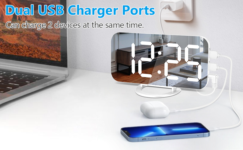 LED and Mirror Digital Clocks Large Display 
