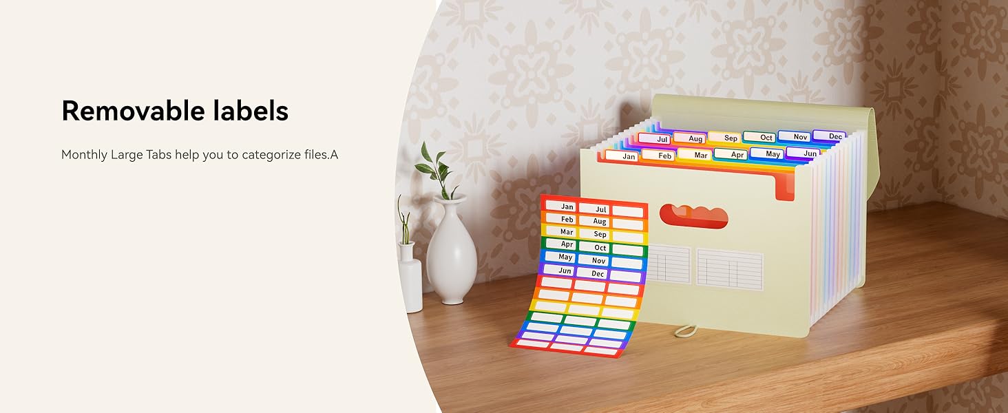 ABC life 12 Pockets Accordion File Organizer Expanding File Folders